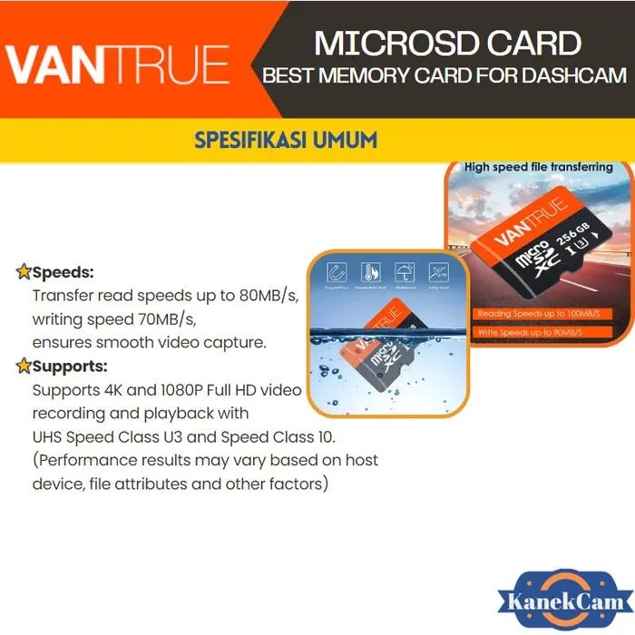 MicroSD 64gb Vantrue Dashcam