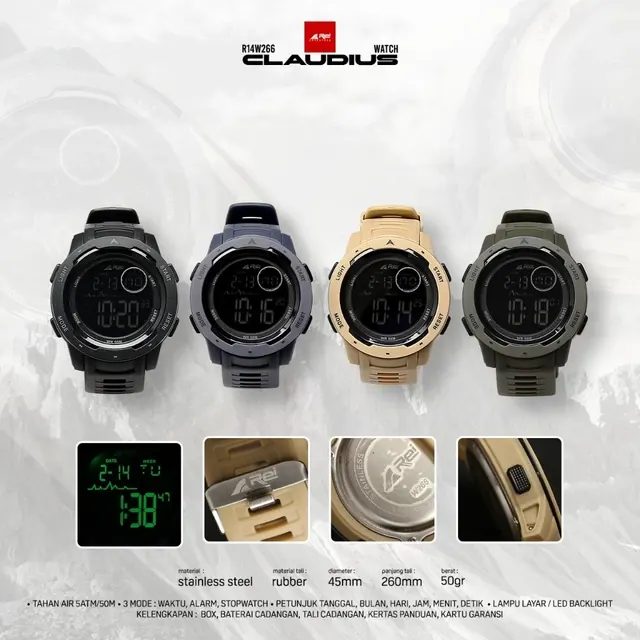 Jam Tangan Digital Pria Claudius Arei Outdoorgear