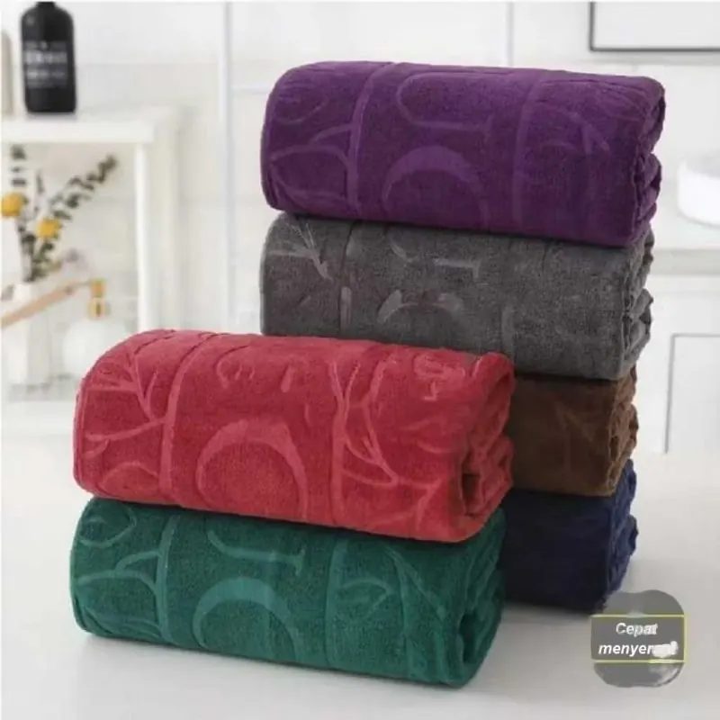 PAKET 4 Handuk Microfiber Motif Guci Jumbo ±75×150cm