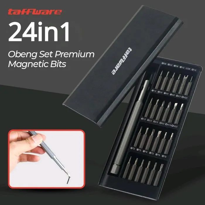 Obeng Set Premium 24 in 1 Screwdriver Kit Hardwate Tools Alat Perbaikan Multifungsi Obeg