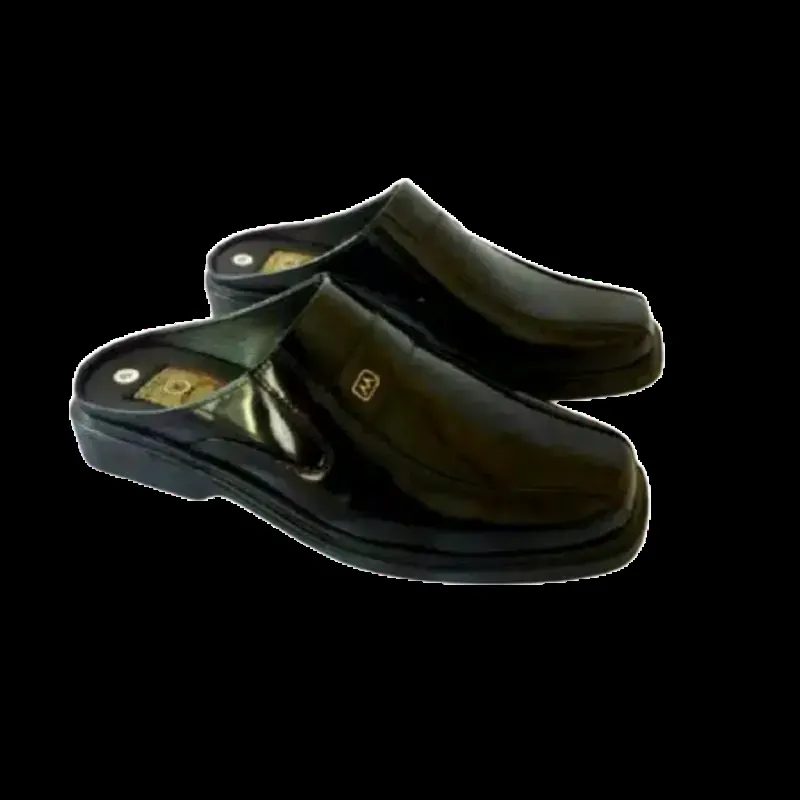 Sandal Sepatu Selop Pria Kulit Kilap Medali SJ209