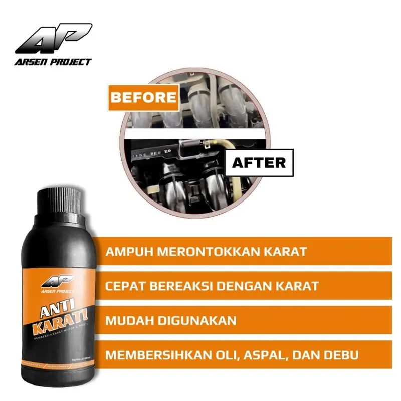 Arsen Project Pembersih Karat Body Motor dan Mobil Rust Remover Anti 250ml