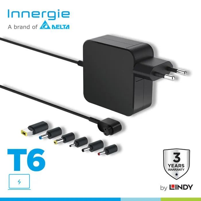Innergie T6 Adapter Charger Laptop Universal 65W 45W Original Multi Tips Kabel