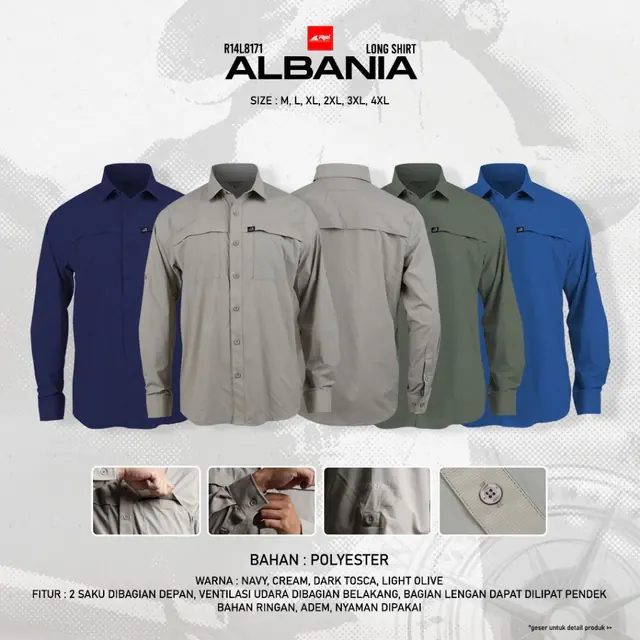 Kemeja Lengan Panjang Albania Arei Outdoorgear