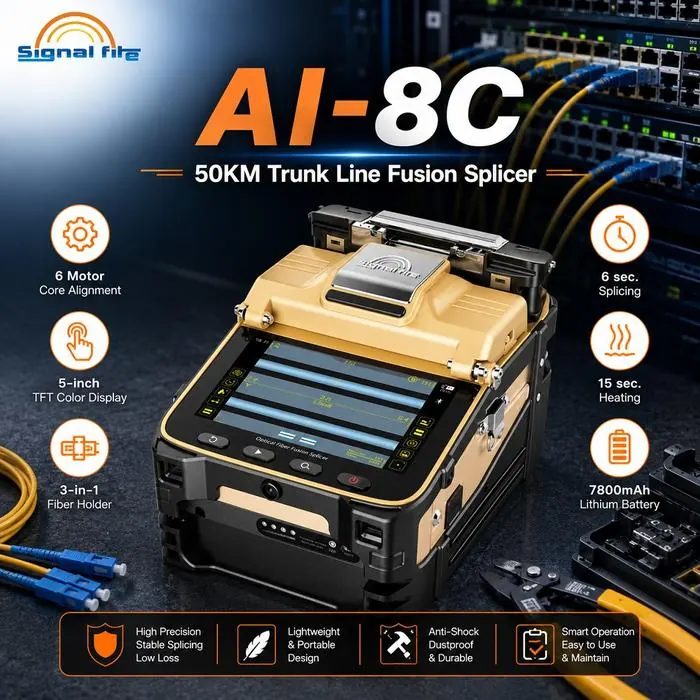 Signal Fire AI-8C 6 Motor Core Alignment 50KM Trunk Line Fusion Splicer