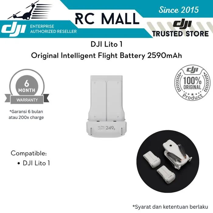 Battery Baterai DJI Lito 1 Intelligent Flight 2590mAh Original Drone 1