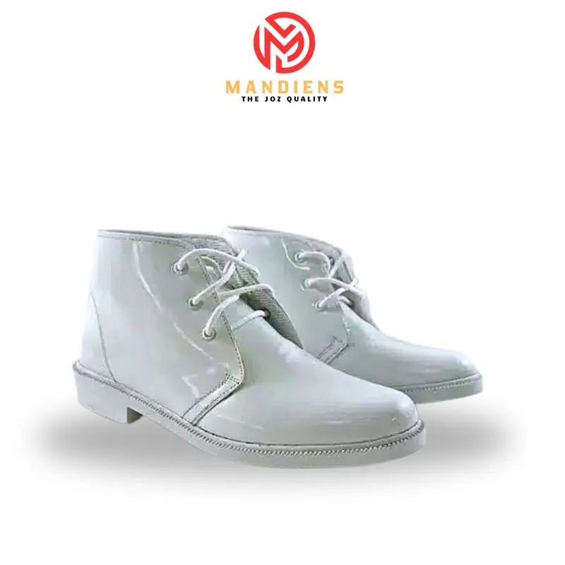 Sepatu Pdh Pdu Putih Mandiens BT.03PTH - Sepatu Upacara Cocok Untuk Paskibra Lurah - Putih Kilap - Putih Dop