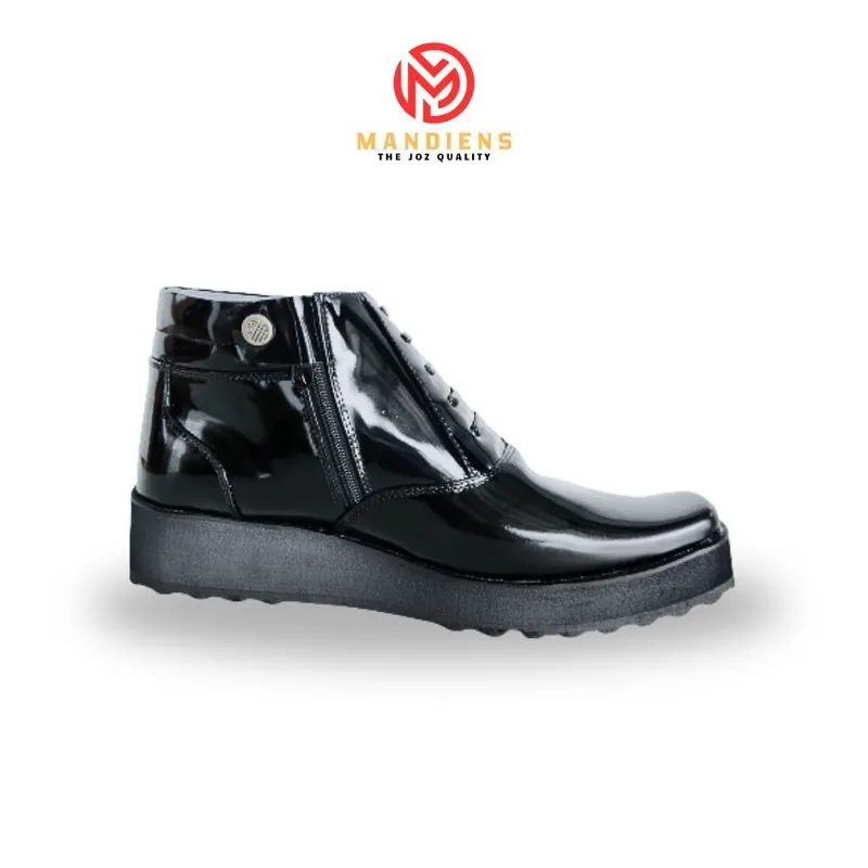 Mandiens Sepatu Pdh Pria Sol Datar Kulit Asli S03 Klux - Sepatu Dinas Pdh Pria S02 Hitam Kilap Doff