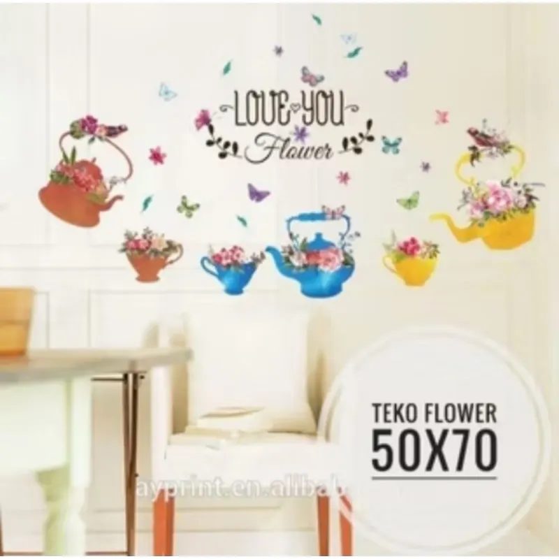 wallsticker 50x70 teko bunga