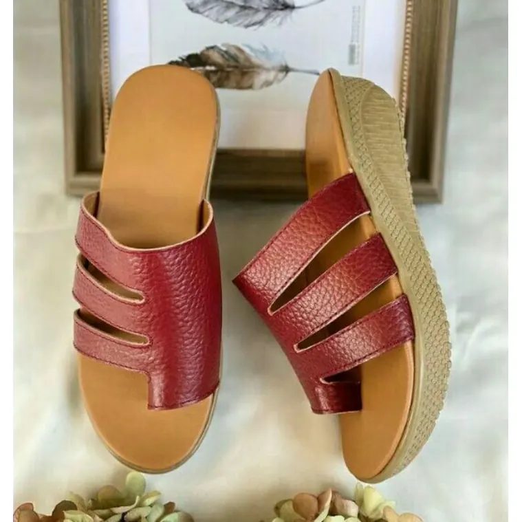 Sandal kulit wanita - Asli papirut - wedges - hiels