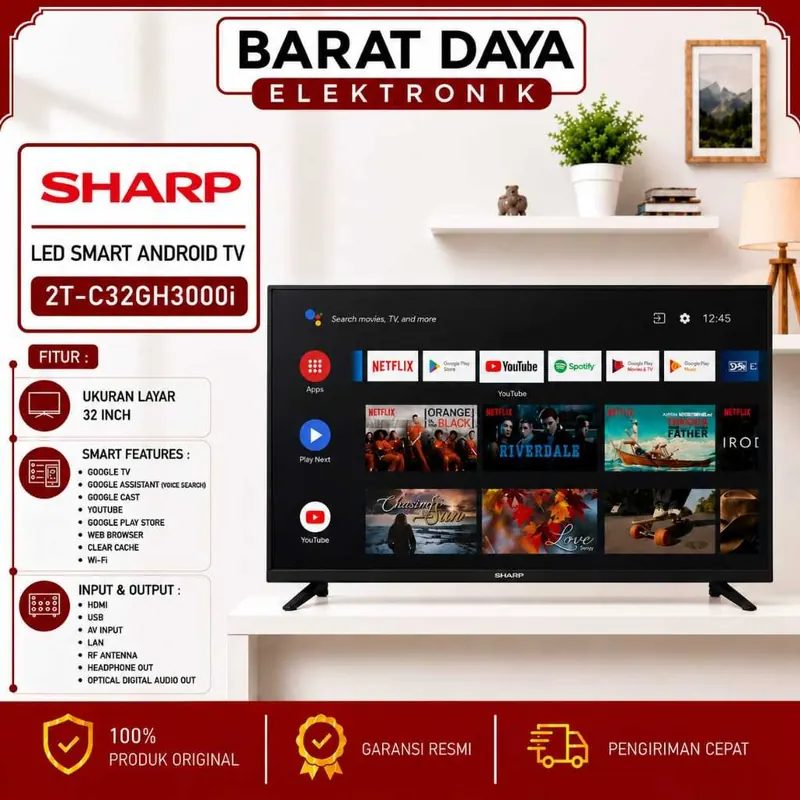 LED SMART ANDROID SHARP TV 32 Inch TV TV SH 2T-C32GH30001