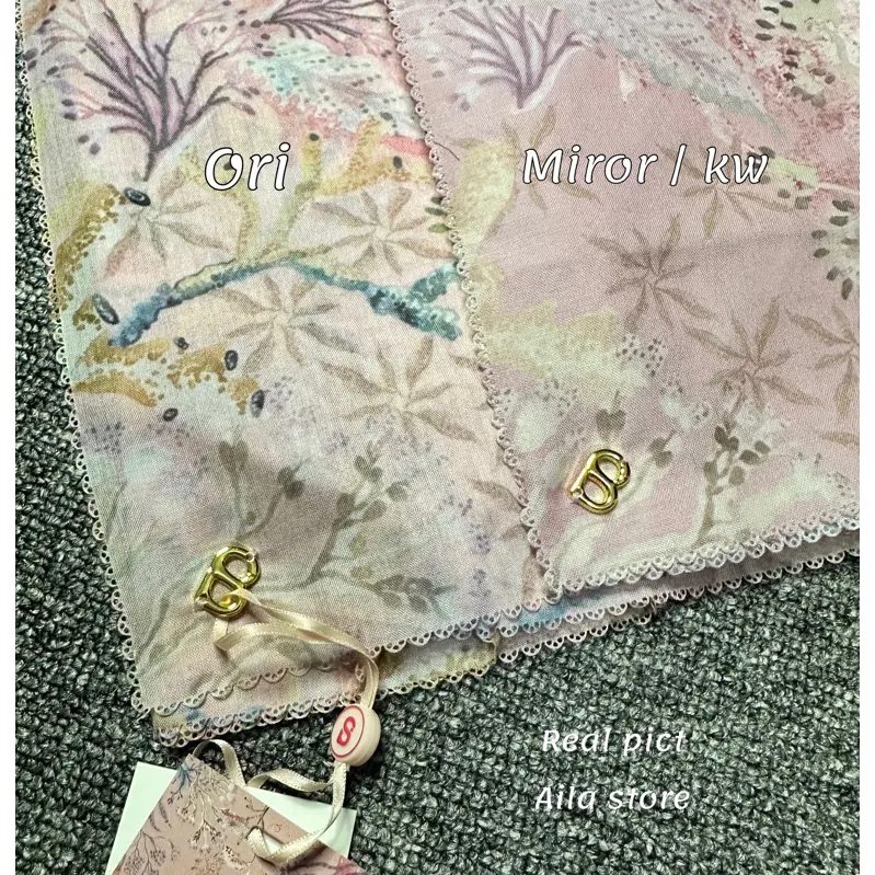 Buttonscarves mirror lasercut titik 3 + LOGO PREMIUM