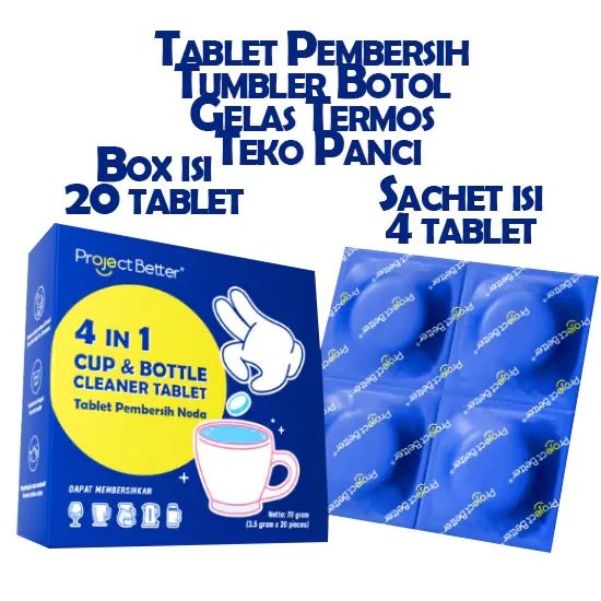 Tablet Pembersih Tumbler Botol Gelas Termos Teko Panci