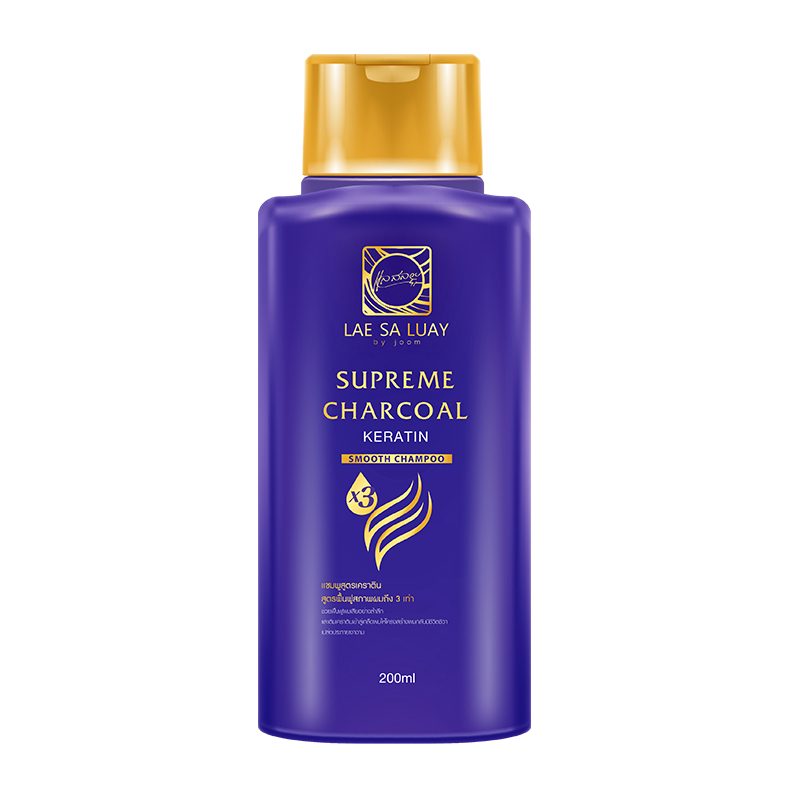 BPOM Lae Sa Luay Supreme Charcoal Smooth Shampoo / Shampo Kondisioner 200ml