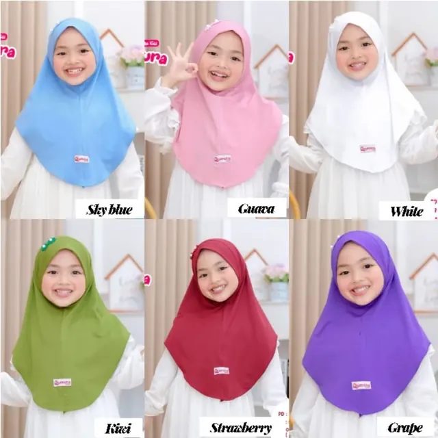 Hijab Instant Dagu Sakura Jilbab Bayi Dan Anak Bergo Polos Usia 1-7 Tahun