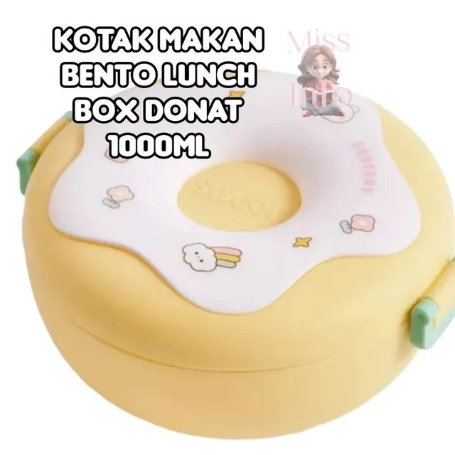 Kotak Makan Bento Lunch Box Donat 1000ml