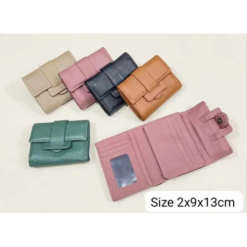 Dompet kartu wanita lipat premium asli garut