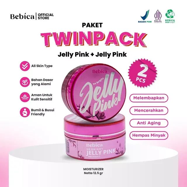 Bebica Twinpack So Bright Jelly Pink (2 Pcs) Mencerahkan Dan Mengencangkan Kulit