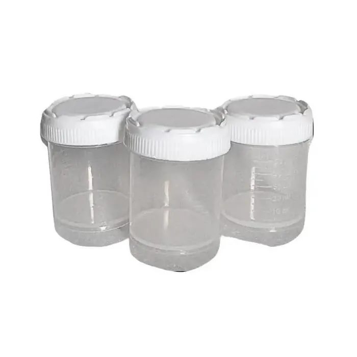 Pot Urine 50 ml berskala bahan PP kuat lentur rapat dan tahan pecah plester