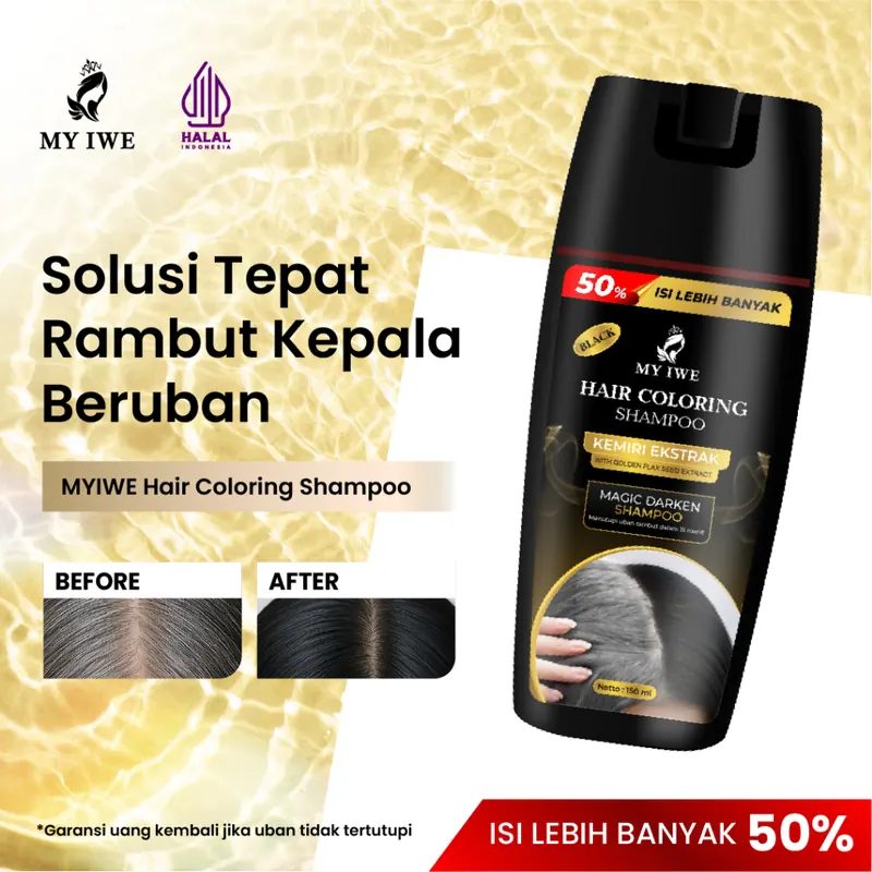 Shampo Myiwe Penghitam Rambut Uban Aman BPOM