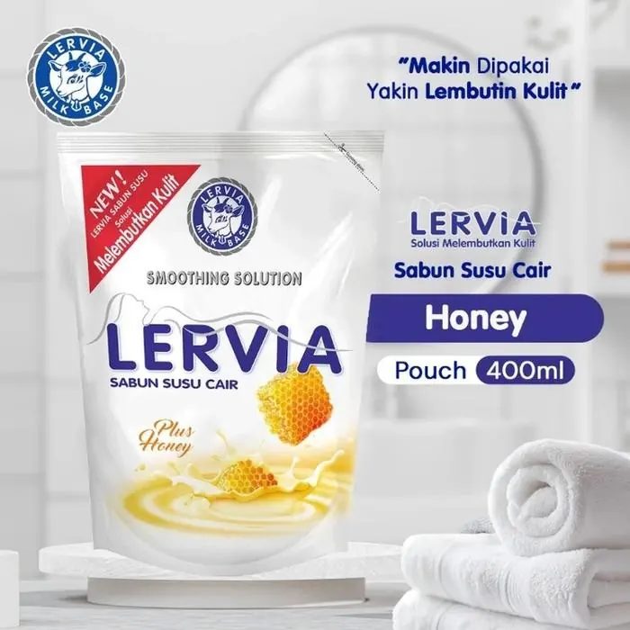 Sabun Mandi Cair Lervia Susu Plus Honey 400ml