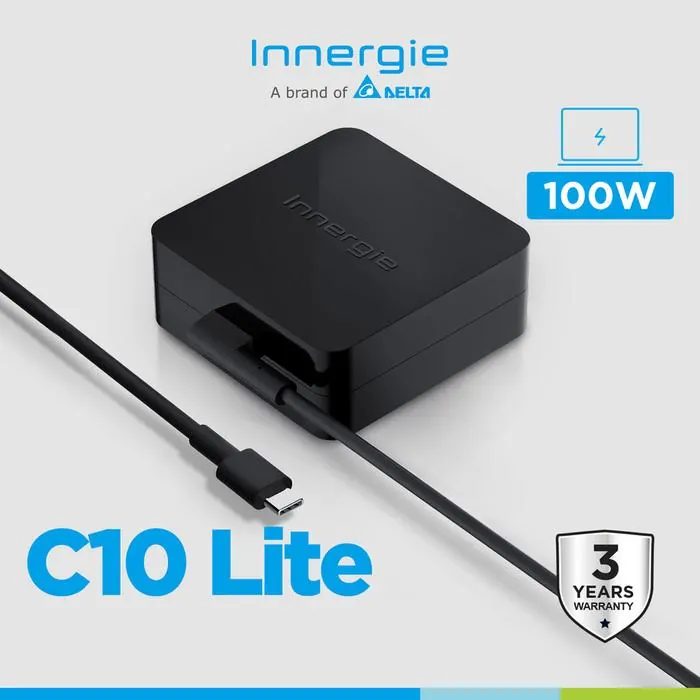 Power Adaptor Laptop INNERGIE Kabel Charger Type C 100W PD 3.0-C10 Lite Smartphone Macbook