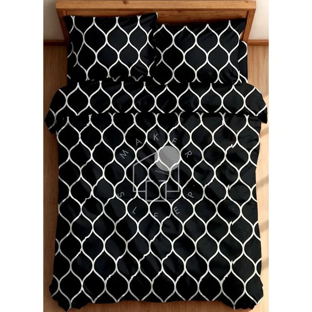 Bedcover Set Black Fishnet Ukuran Lengkap 90x200-200x200