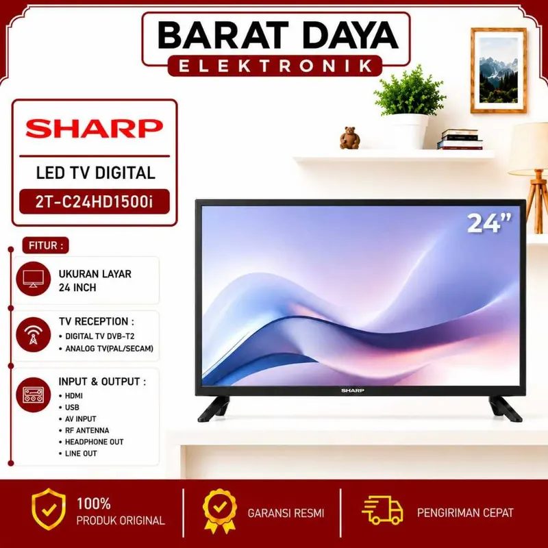 Led SHARP TV 24 inch TV 24 HD Digital 24HD1500i USB Movie HDMI DVB-T2