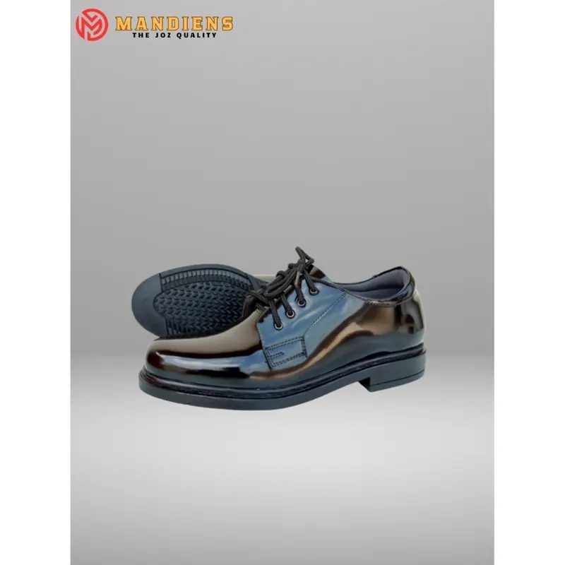 Mandiens Sepatu Formal Pria Pdh Pendek 01 Dinas Polisi TNI Dishub Security Satpam Hitam Kilap