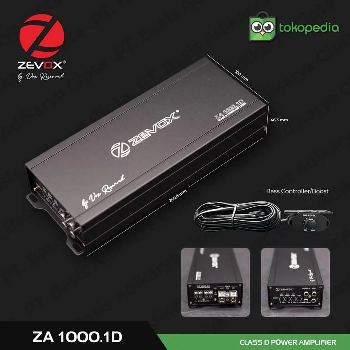 Power Amplifier Monoblock Zevox ZA 1000.1 D by Vox Research Car Audio