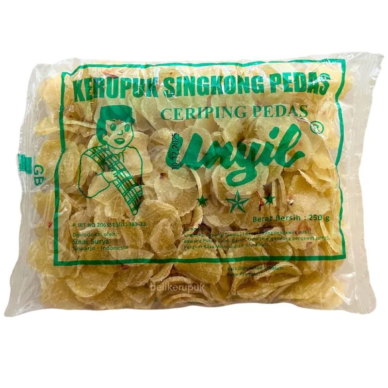 Unyil Ceriping Pedas Mentah Keripik Singkong 250g