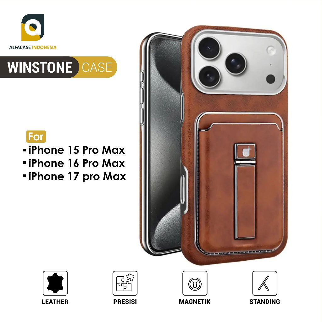 ALFACASE Case iPhone 15 16 17 Pro Max - Winstone - Casing 15 16 17