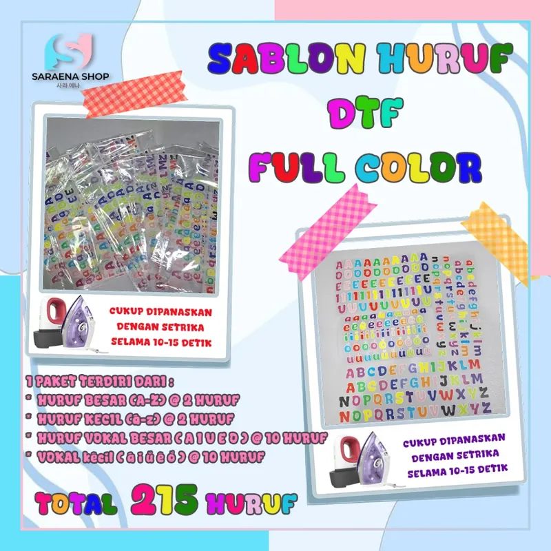 SABLON HURUF DTF / WEBBING / GANCI / KEYCHAIN