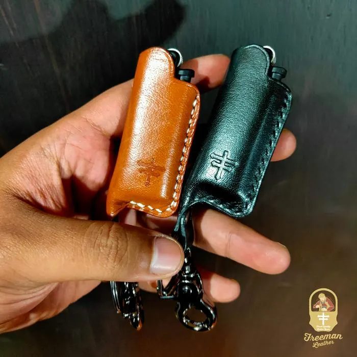 Case Cricket Mini Leather, lighter sarung korek Nabati / Vegetable