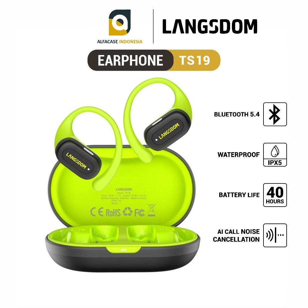 LANGSDOM Earphone Wireless TS19 - ALFACASE - Bluetooth