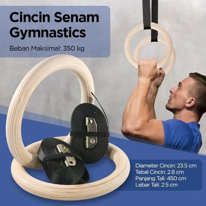 Cincin Senam Gymnastics Yoga Ring Fitness Olahraga Gym Push Up Pull Up Bar