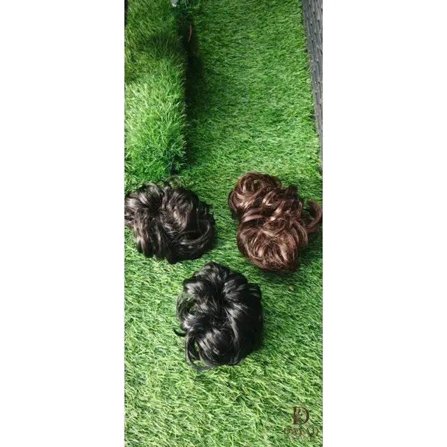 Wig Sanggul Curly Praktis - Rambut Sintetis Lembut, Mudah Dipasang, Pilihan Warna Menarik