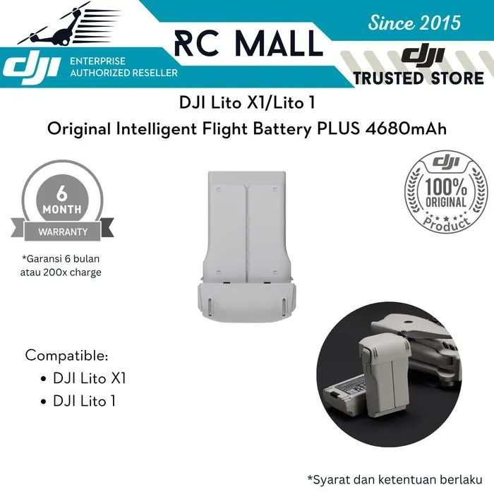 Battery Baterai DJI Lito X1 1 Intelligent Flight PLUS 4680mAh Original Drone X1 1