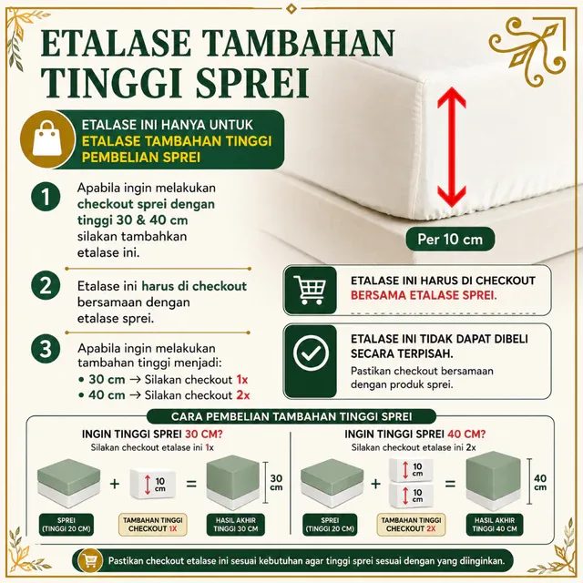 Penambah Tinggi Sprei Per 10 cm