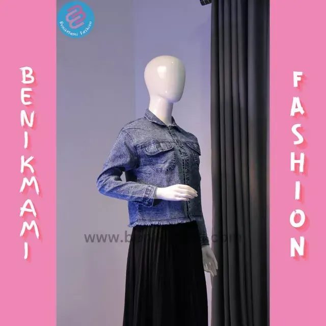 Jacket Jeans Premium Denim Biru Unfinish Kantong Depan