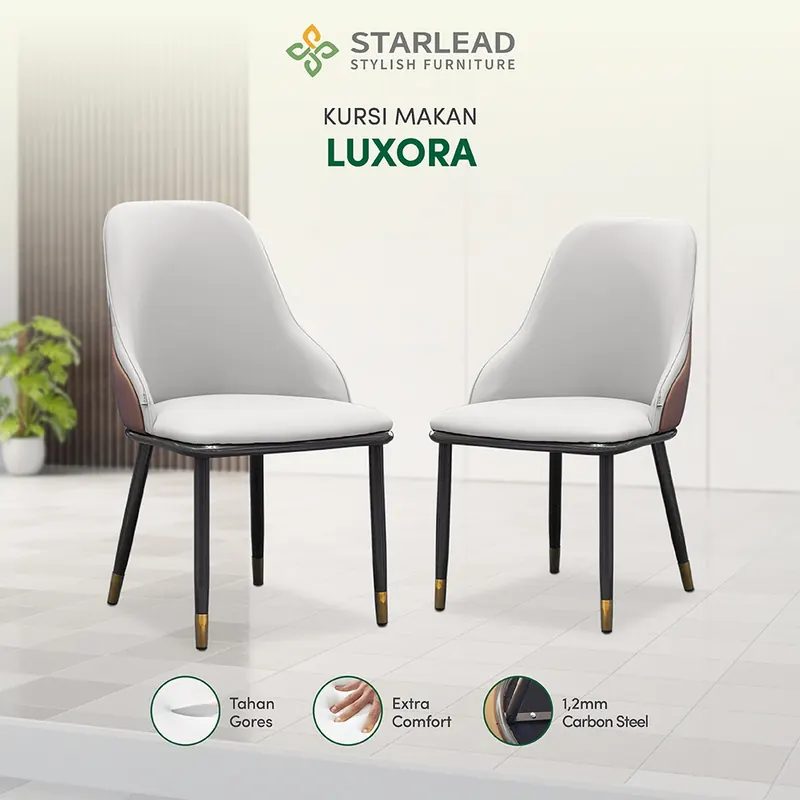 STARLEAD Kursi Makan Kulit Luxora - Dining Chair