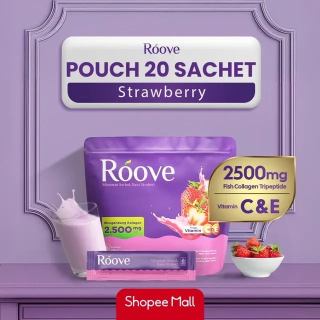 Roove Strawberry Collagen Drink (20 Sachet) LIVE