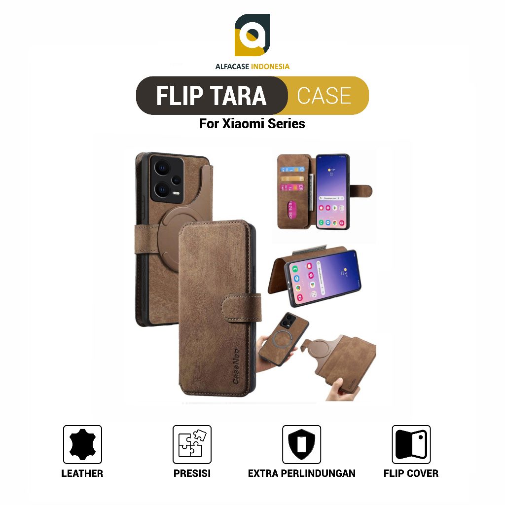 ALFACASE Flip Tara Leather Case Xiaomi Redmi 11T 13T NOTE 8 9 10 11 12 4G 5G Pro Max