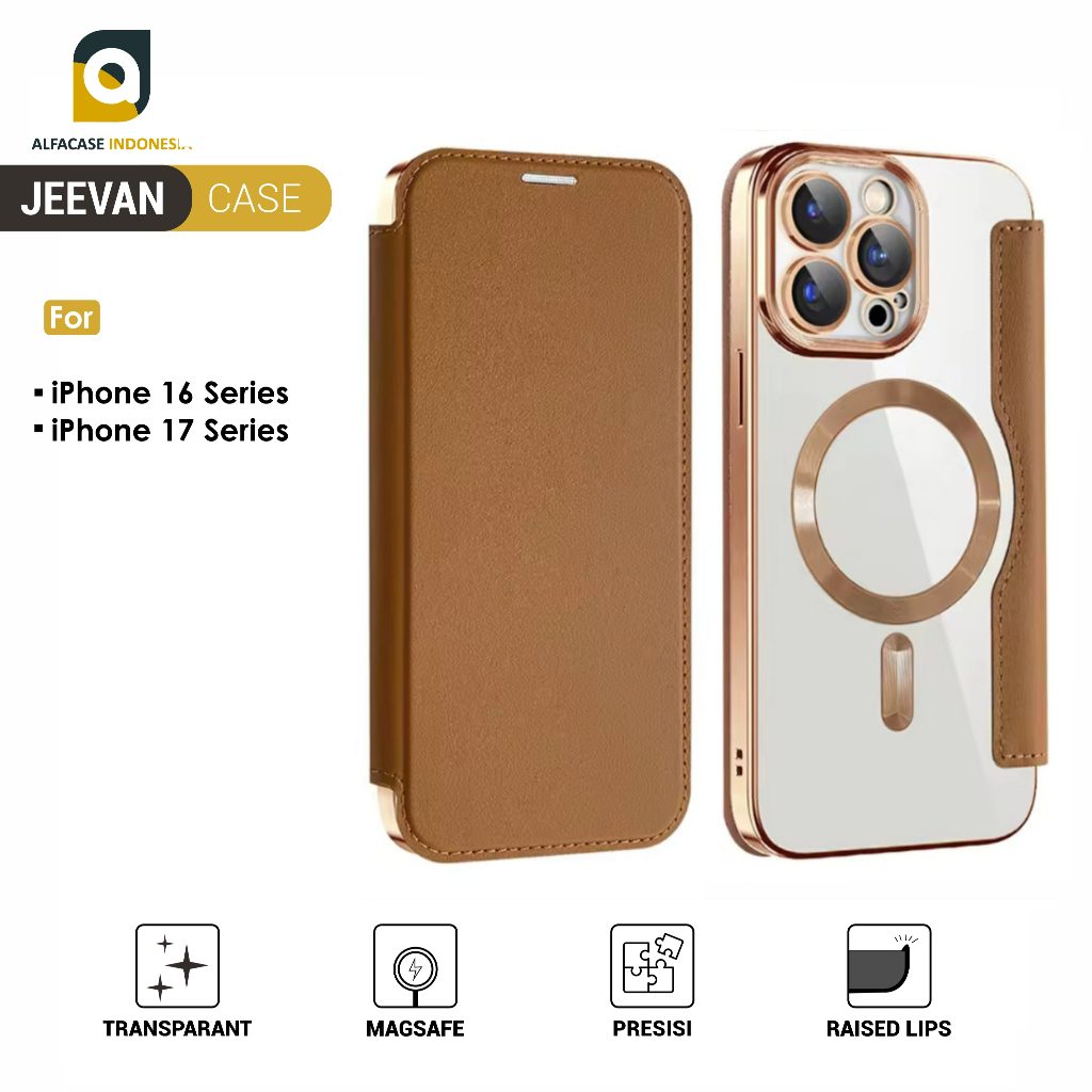 ALFACASE Flip Cover Back Clear iPhone 16E 17 Air Plus Pro Max - Casing 16 17 Series