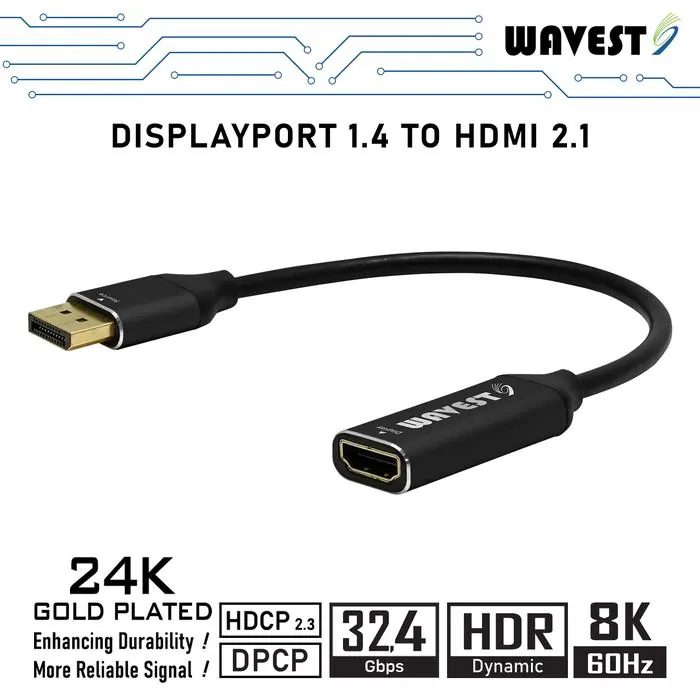 Adapter Displayport 1.4 to HDMI Wavesplitter 8K 60Hz HDR