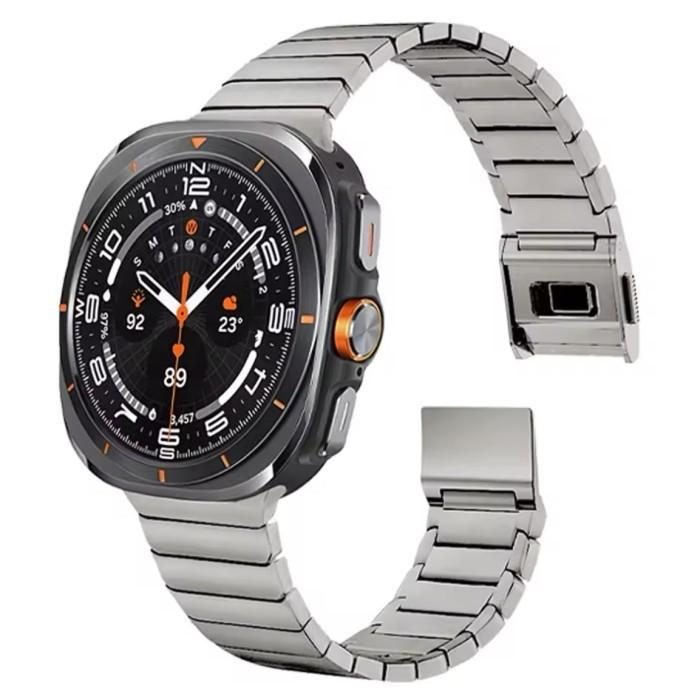 Roove Strap Ultimate Norman Magnetic Buckle Stainless Steel Titanium Rantai Cocok untuk Jam Tangan Samsung Galaxy Watch 8 Classic 40mm 44mm 46mm 7 Ultra 47mm Quick Fit Connector Magnetik Aksesoris Tal
