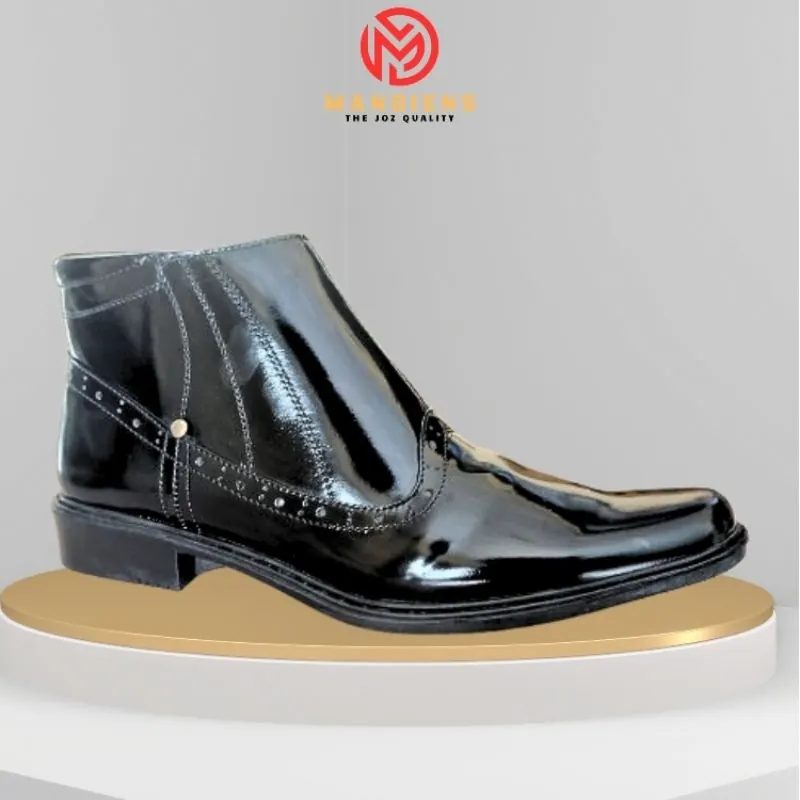 Sepatu Pantofel Pdh Pria Boots Kulit Asli Original Medali Bj282 - Sepatu Pah kantor Kerja Kulit