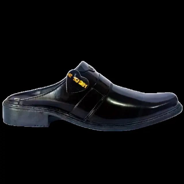 Mandiens - Sandal Sepatu Kulit Selop Medali BJ281- Sendal Bustong Selop Kulit Pria