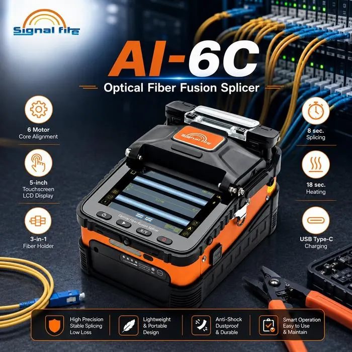 6 Motor Core Alignment Signal Fire AI-6C Optical Fiber Fusion Splicer