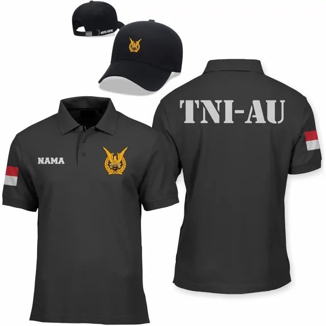 Kaos Polo TNI Au.kaos Kerah Desain Angkatan Udara.free Masker